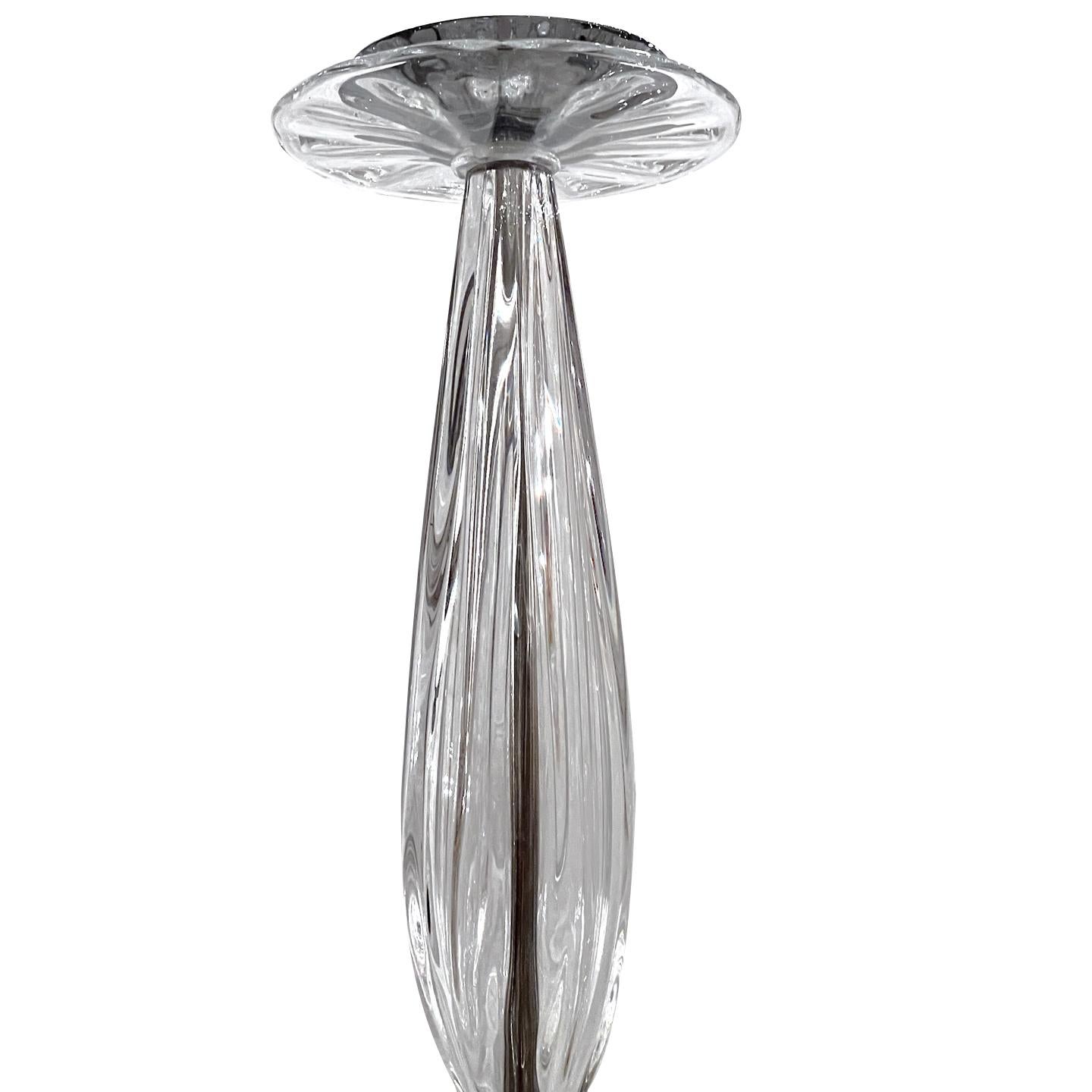 Mid-20th Century Pair of Swedish Molded Glass Flower Fixtures, Sold Individually For Sale