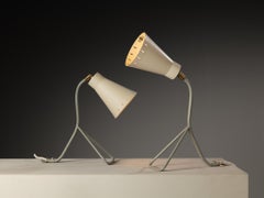 Pair of Swedish Multipurpose Lamps in Steel and Brass