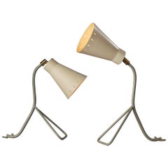 Pair of Swedish Multipurpose Lamps in Steel and Brass