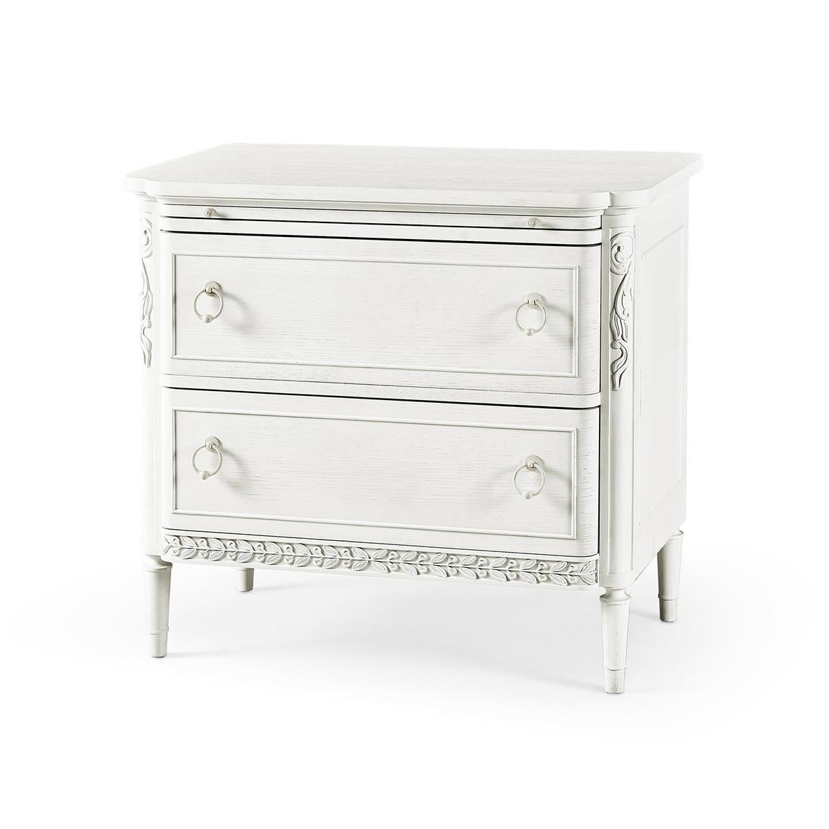 Pair of Swedish Neo Classic White Nightstands For Sale 2