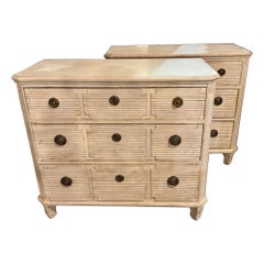 Pair of Swedish Neo-Classical Style Hand Painted Bedside Tables Pair of Swedish Neo-Classical Style Hand Painted Bedside Tables