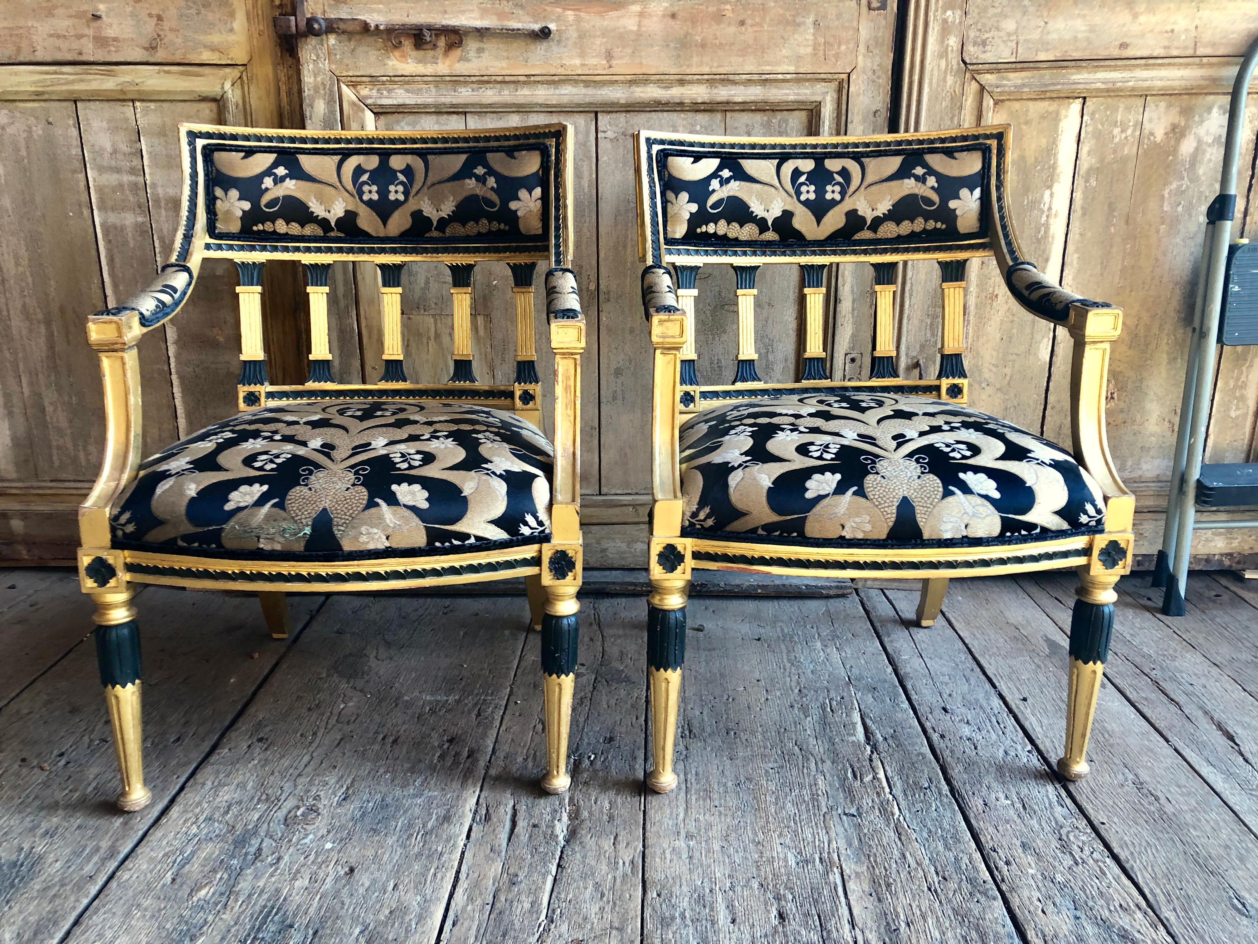 Pair of Swedish Neoclassical Armchairs In Good Condition In Doylestown, PA
