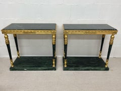 Swedish Neoclassical Style, Giltwood, Marble, Console Tables, Sweden, 20th c.
