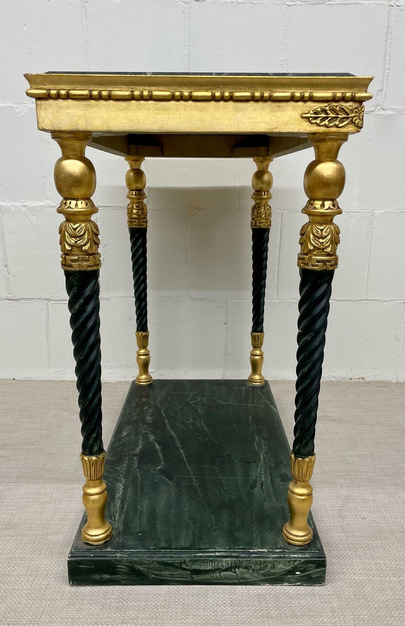 Pair of Swedish Neoclassical Maison Jansen Style Marble Top Consoles For Sale 2