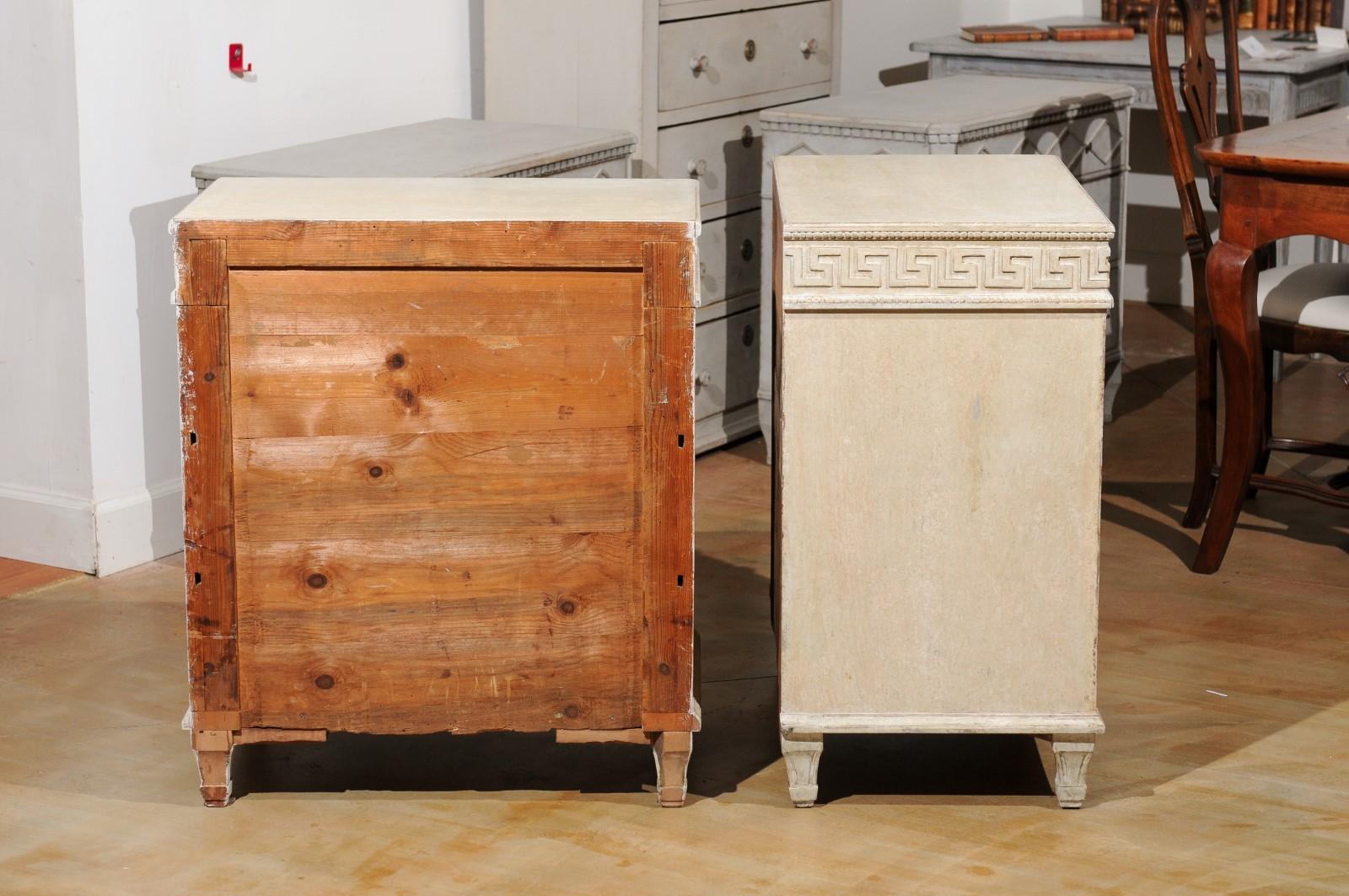 Pair of Swedish Neoclassical Style 19th Century Chests with Greek Key Friezes 3