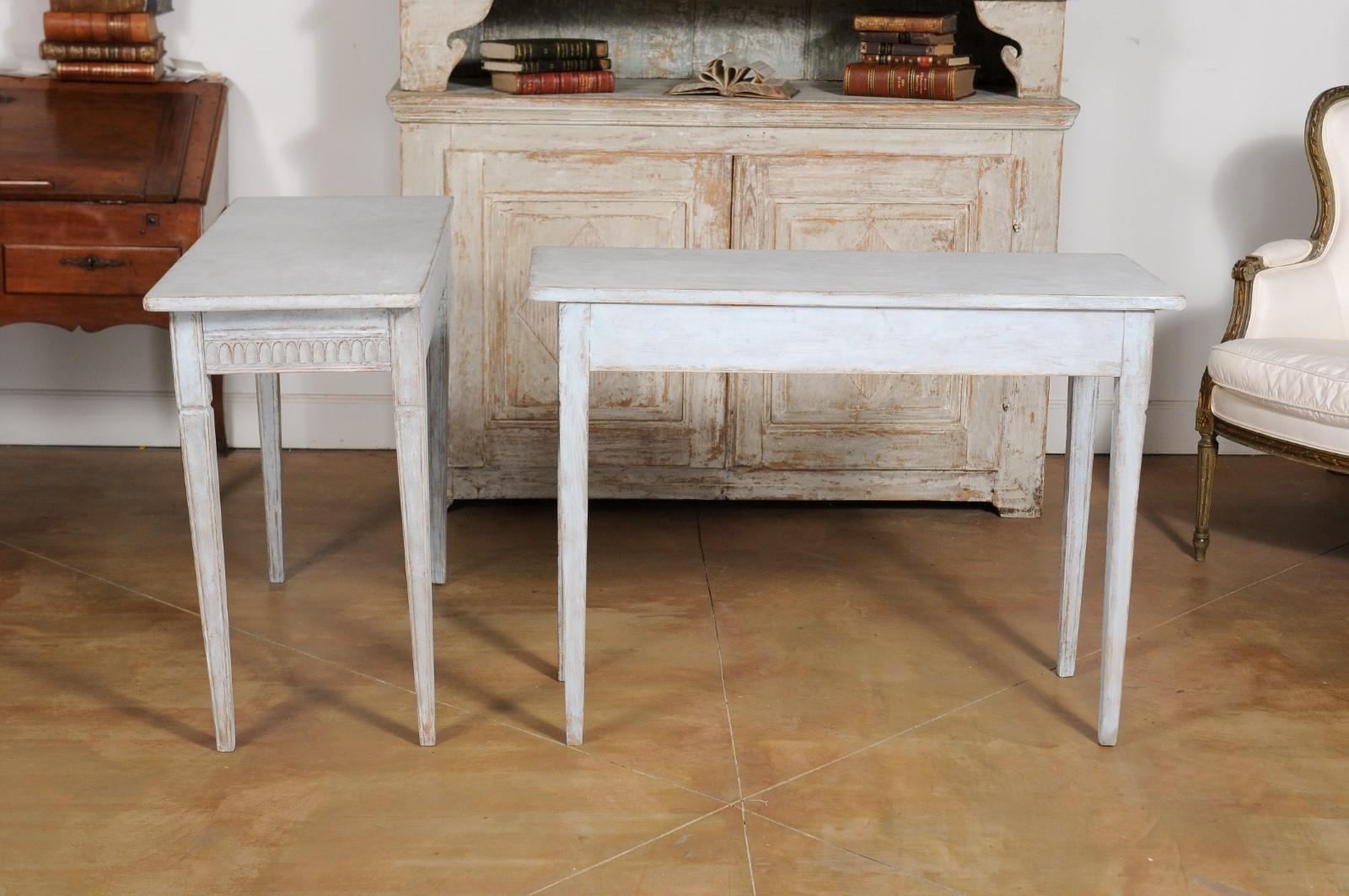 Pair of Swedish Neoclassical Style 19th Century Painted Wood Side Tables 7