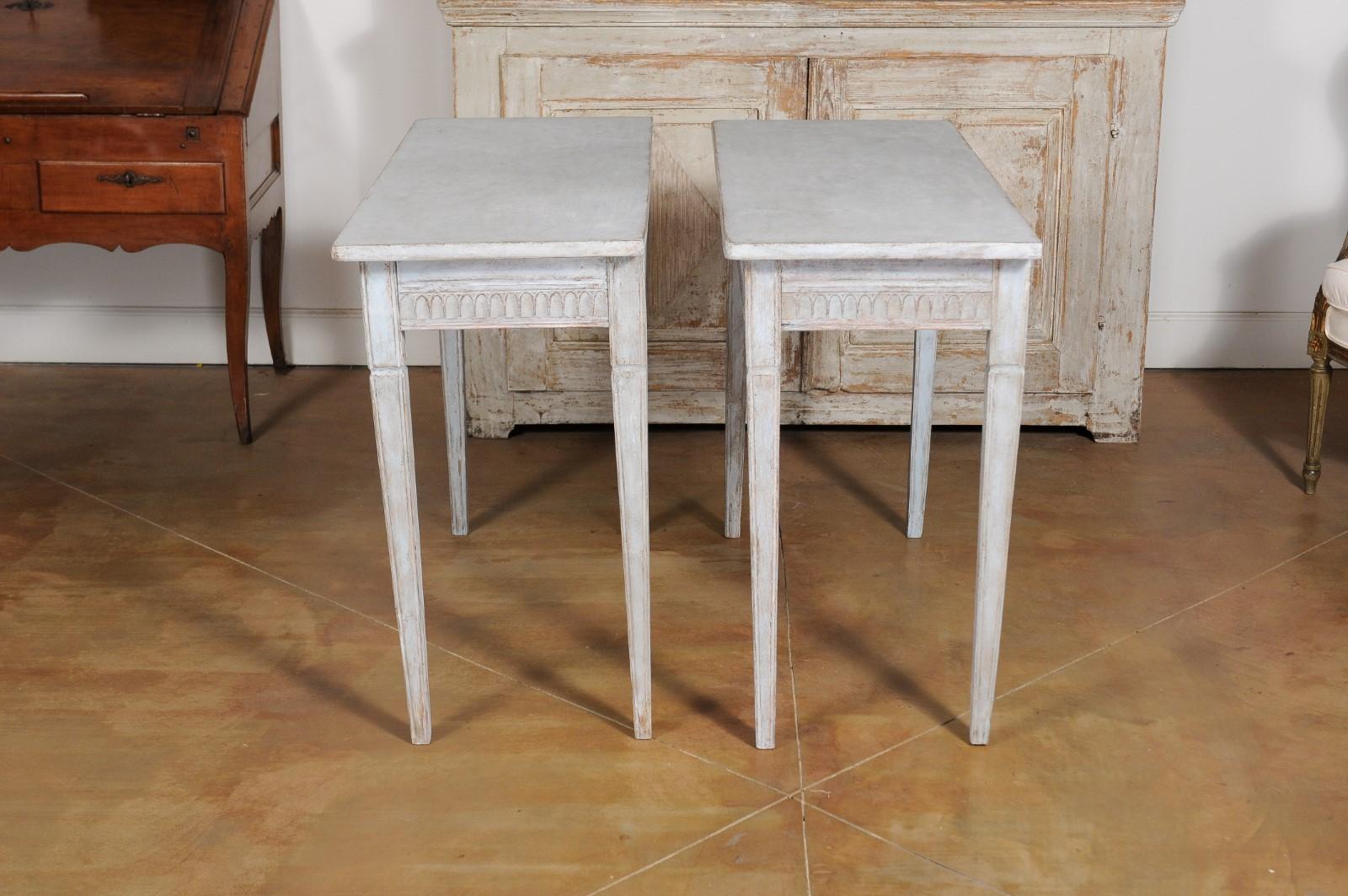 Pair of Swedish Neoclassical Style 19th Century Painted Wood Side Tables 8