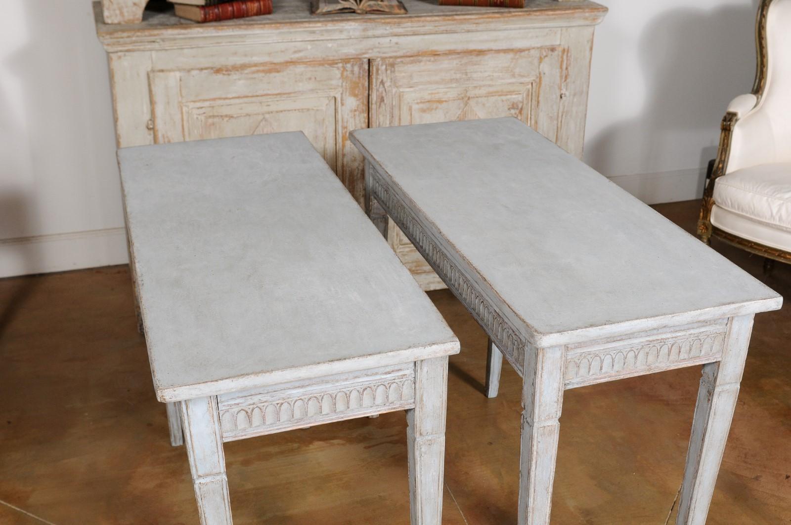 Pair of Swedish Neoclassical Style 19th Century Painted Wood Side Tables 9