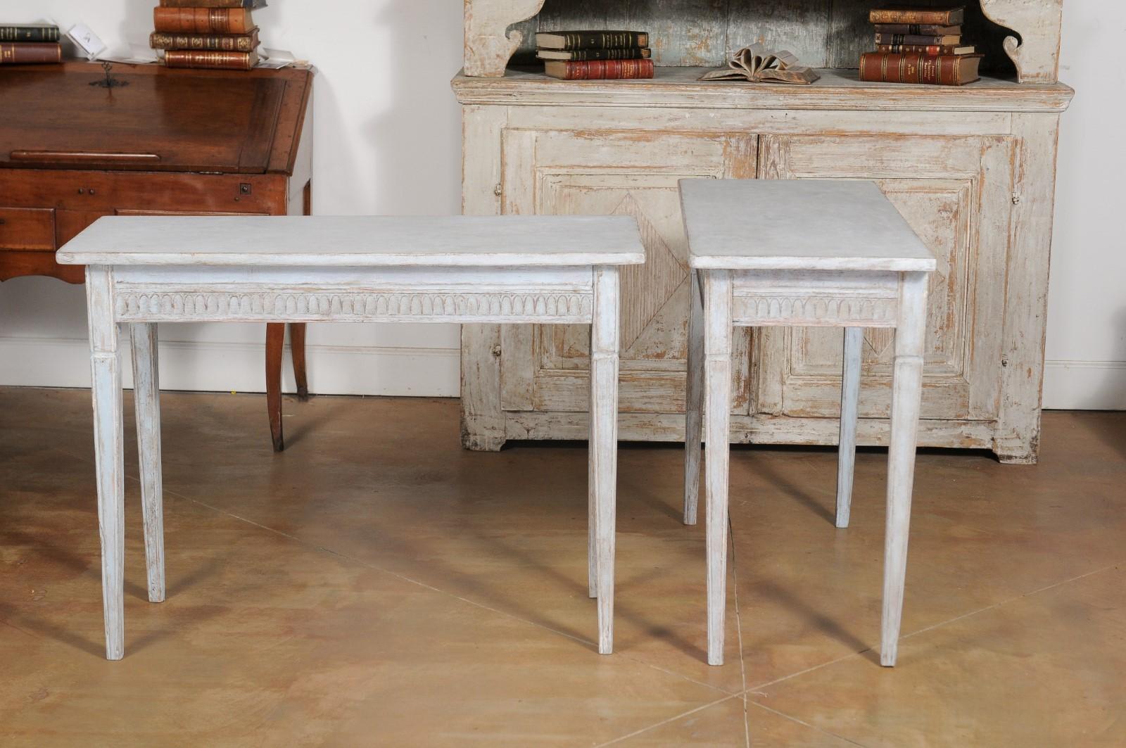 Pair of Swedish Neoclassical Style 19th Century Painted Wood Side Tables 10