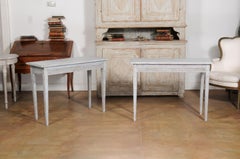 Pair of Swedish Neoclassical Style 19th Century Painted Wood Side Tables