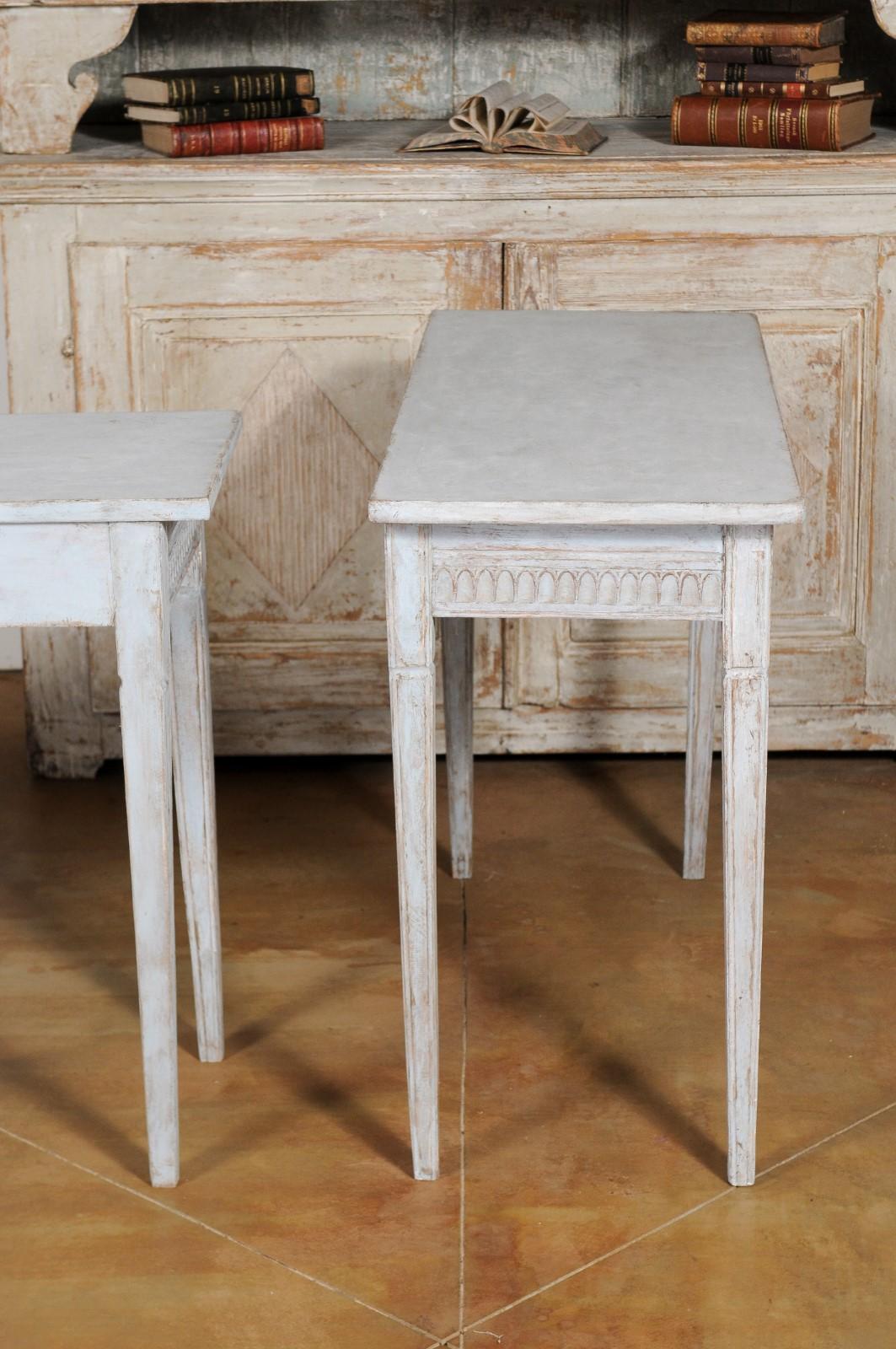 Pair of Swedish Neoclassical Style 19th Century Painted Wood Side Tables 6
