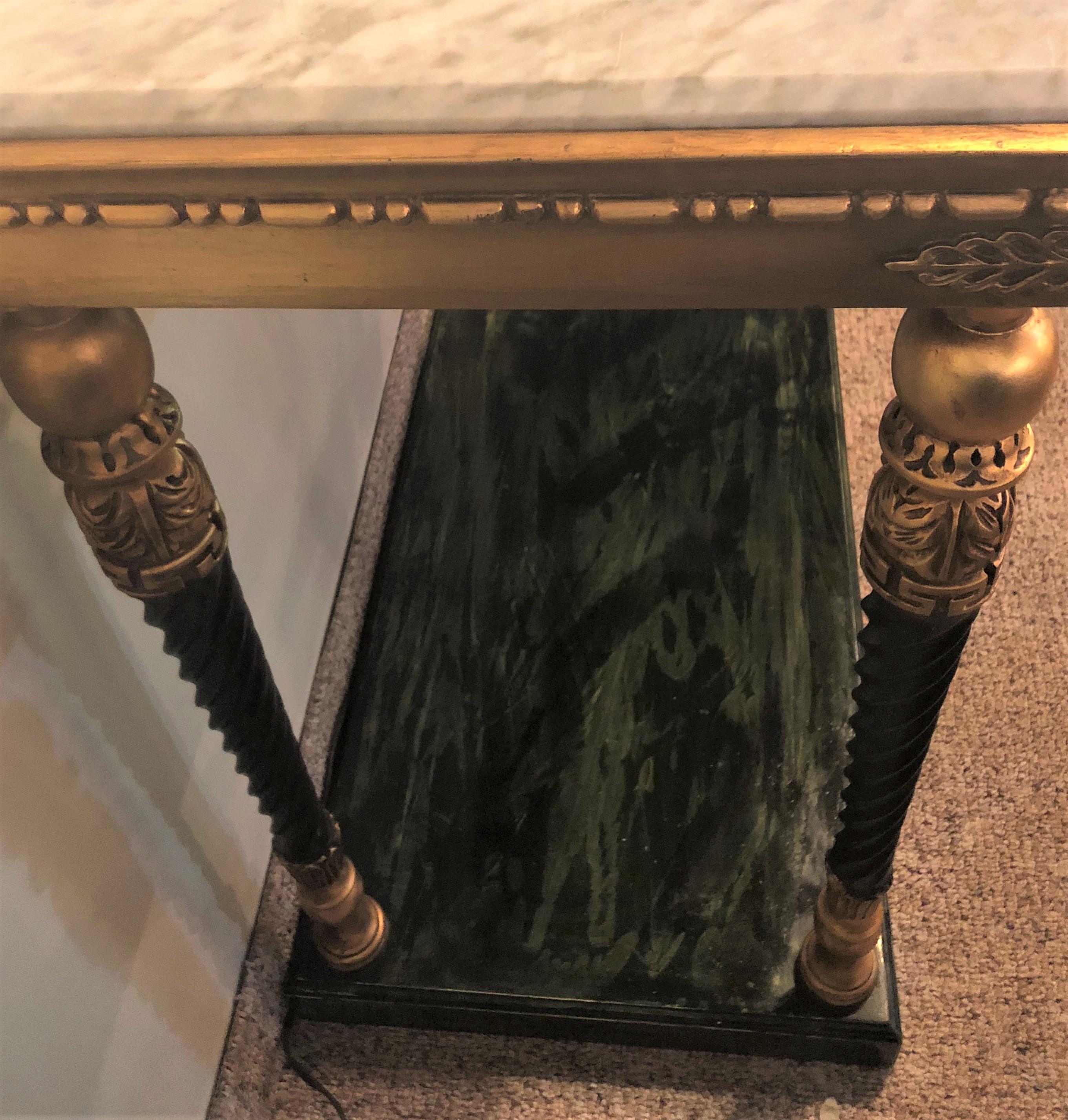 Pair of Swedish Neoclassical Style Marble-Top Consoles For Sale 7