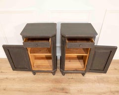 Pair of Swedish Nightstands in Black Paint, Circa 1880