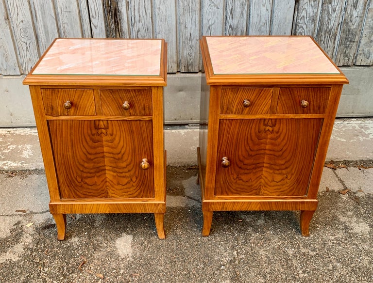 Pair of Swedish Nightstands in Walnut From The Grace Period For Sale at