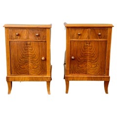 Pair of Swedish Nightstands in Walnut From The Grace Period 