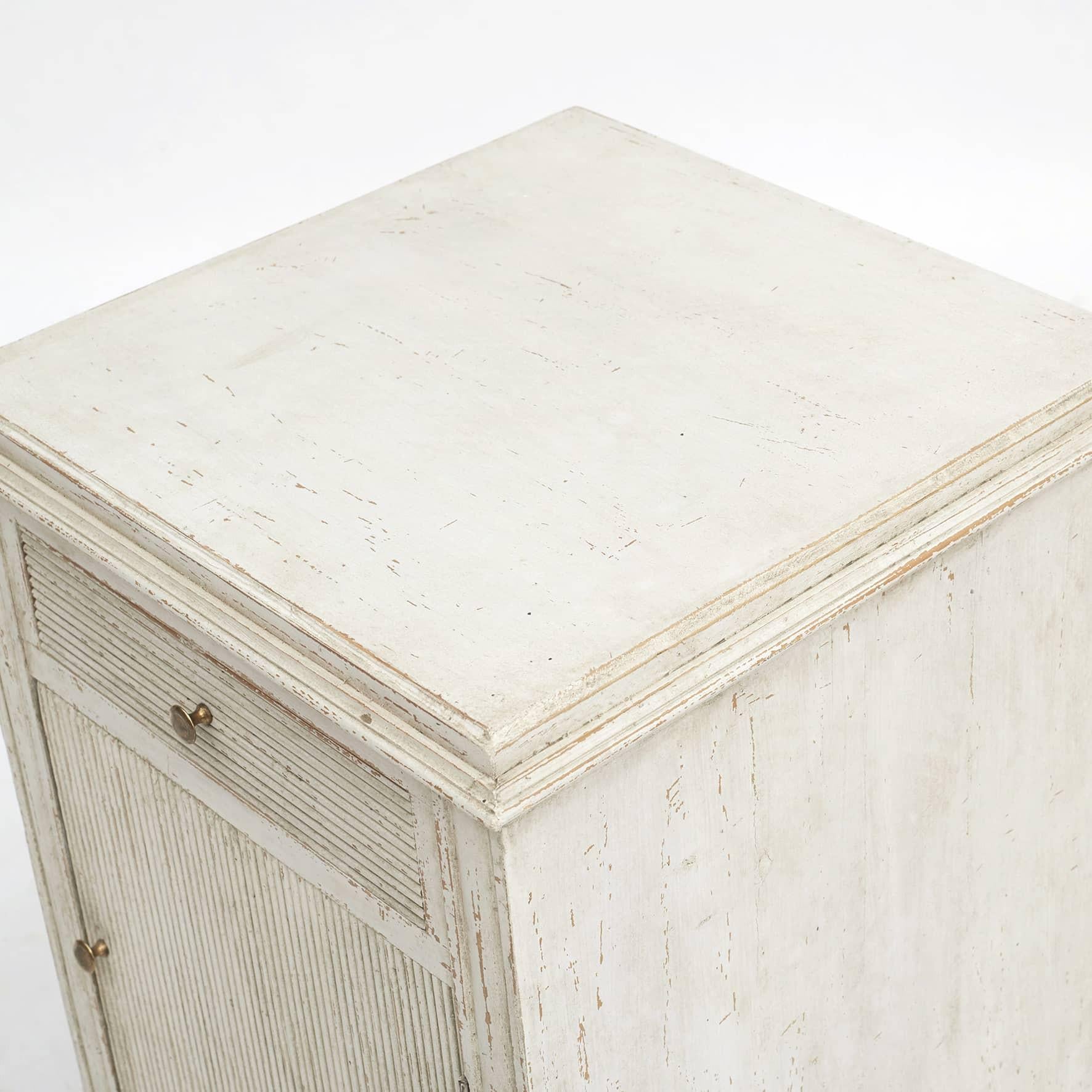 Brass Pair Of Swedish Nightstands Or Bedside Cabinets, Gustavian Style