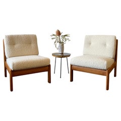 Pair of Swedish Oak Lounge Chairs
