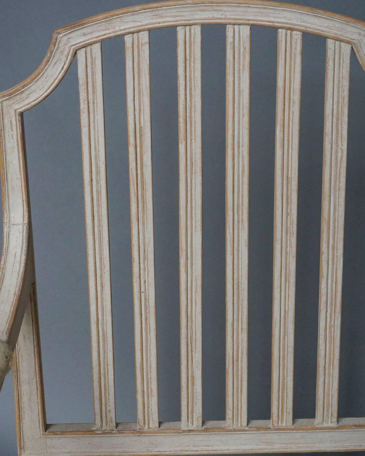 Carved Pair of Swedish Open Armchairs