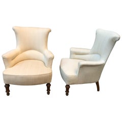 Pair of Swedish Oskarian Wingback Lounge Chairs