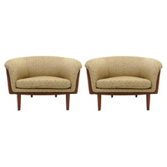 Pair of Swedish Oversized Lounge Chairs, 1960