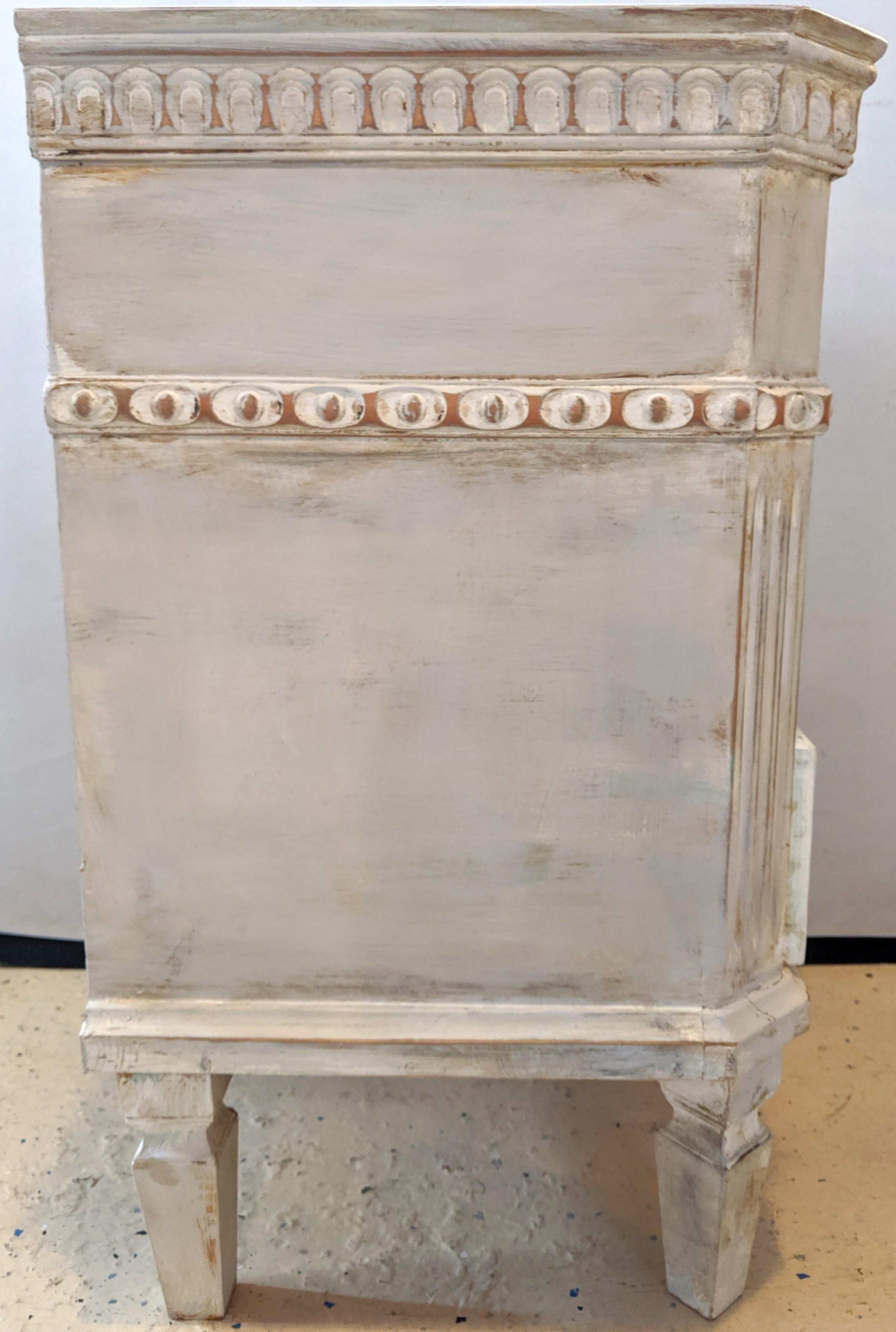 Pair of Swedish Paint Decorated End Tables or Nightstands 2