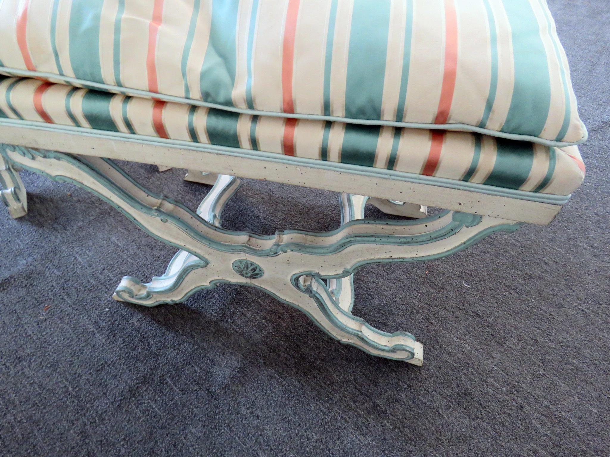20th Century Pair of Swedish Paint Decorated X Benches