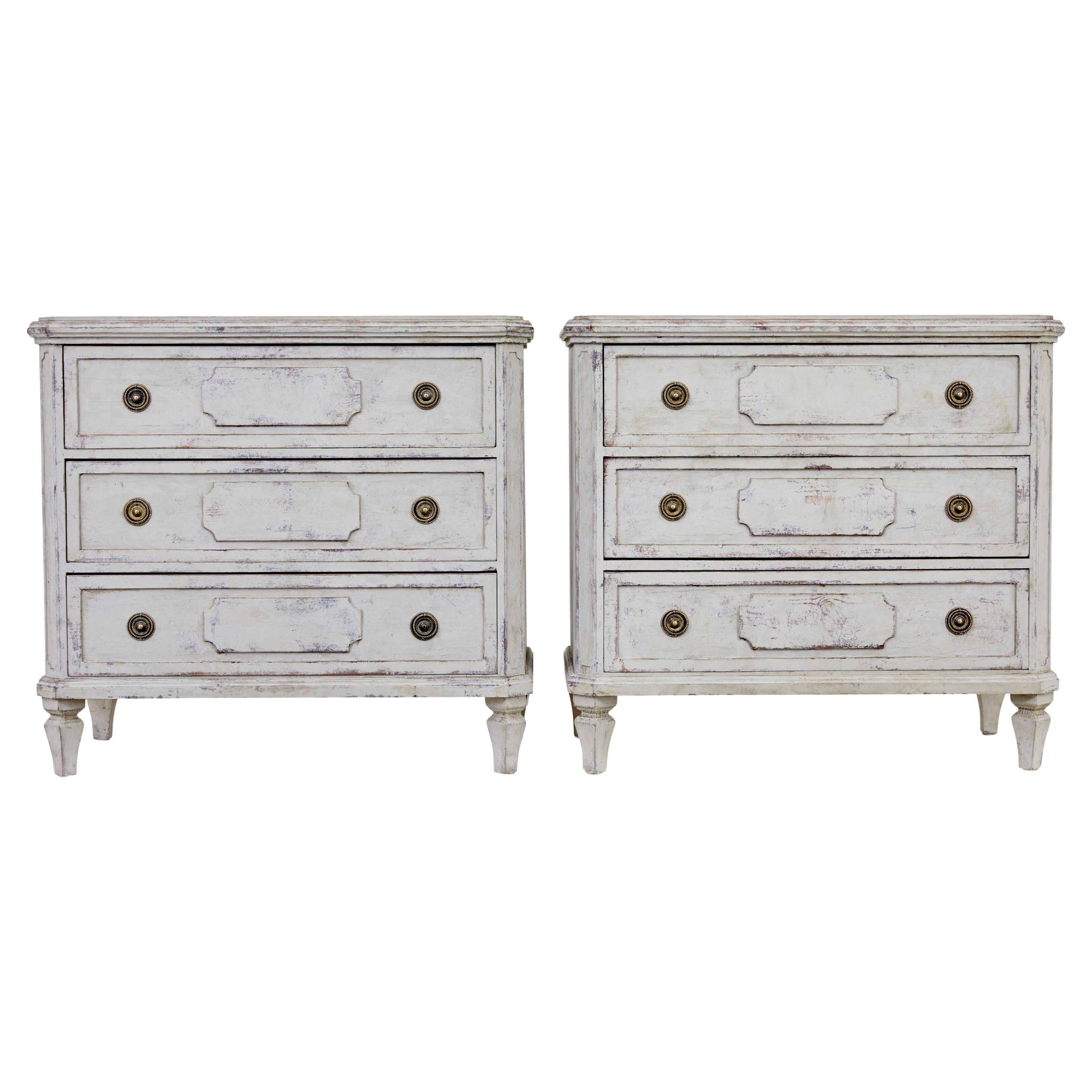 Pair of Swedish Painted 19th Century Commodes
