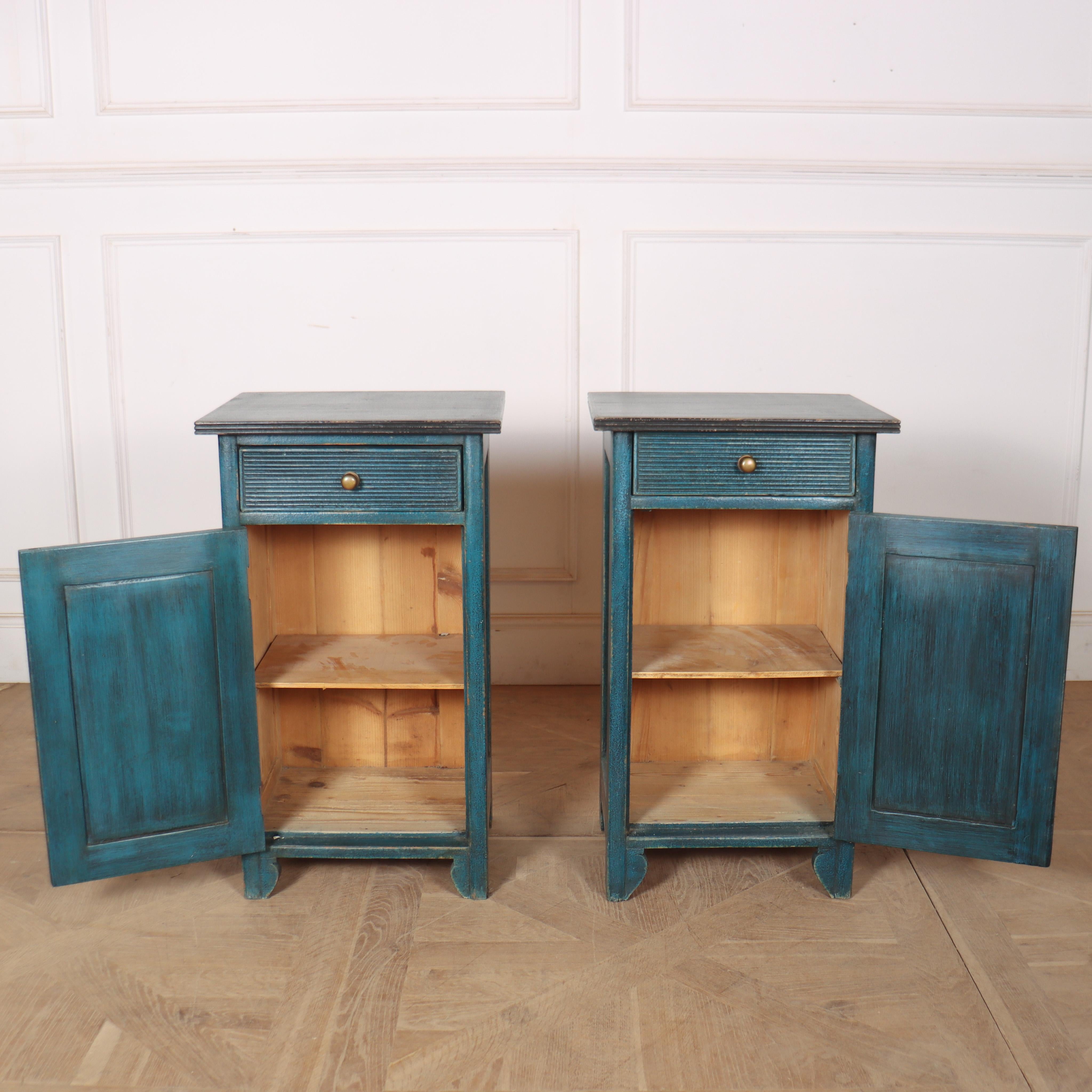 Pair of Swedish Painted Bedside Cupboards For Sale 1