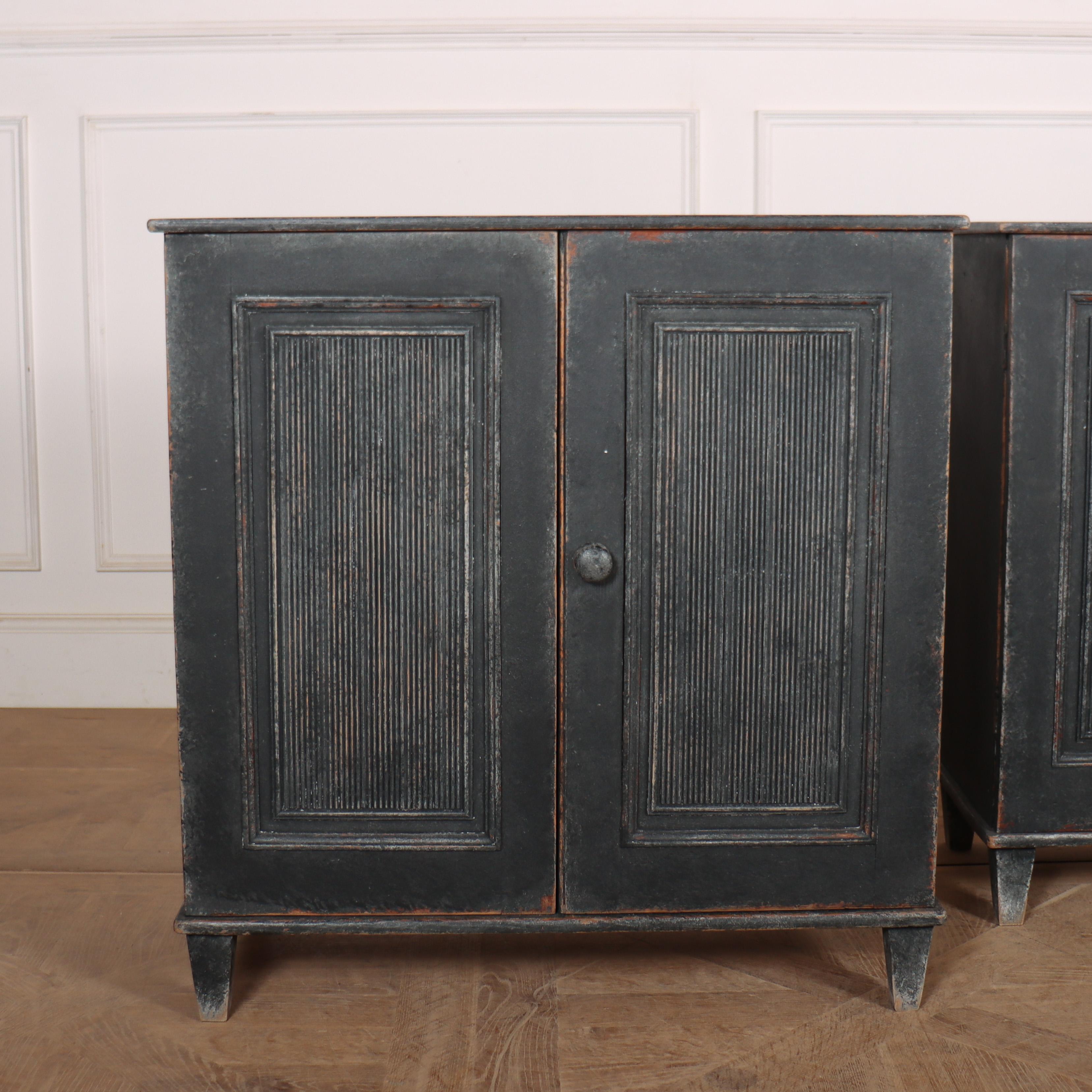Pair of 19th C Swedish two door painted buffets with reeded door panels. 1840.

Reference: 8392

Dimensions
32 inches (81 cms) Wide
15 inches (38 cms) Deep
33 inches (84 cms) High