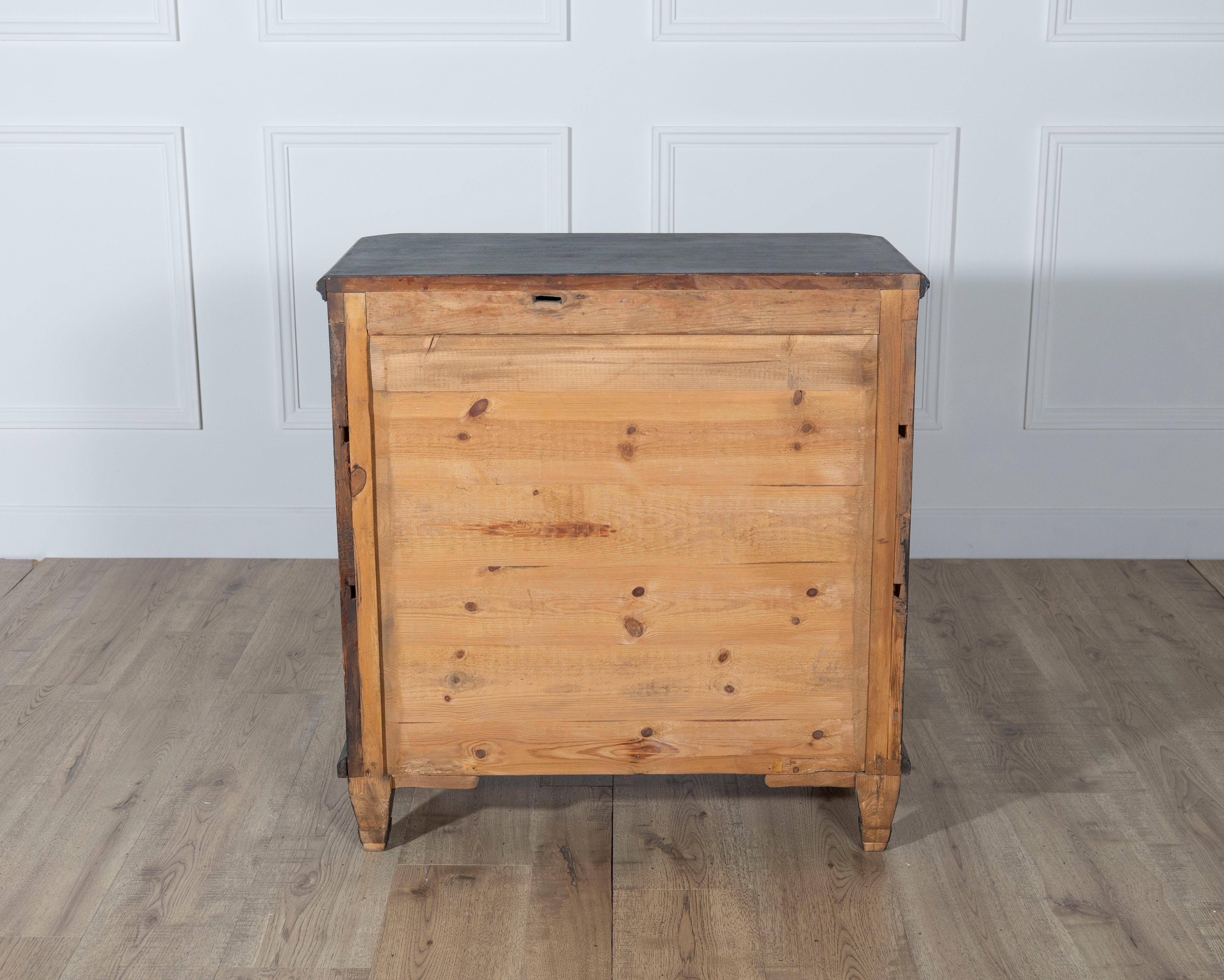 Pair of Swedish Painted Chests with Fluted Drawers and Brass Hardware For Sale 11
