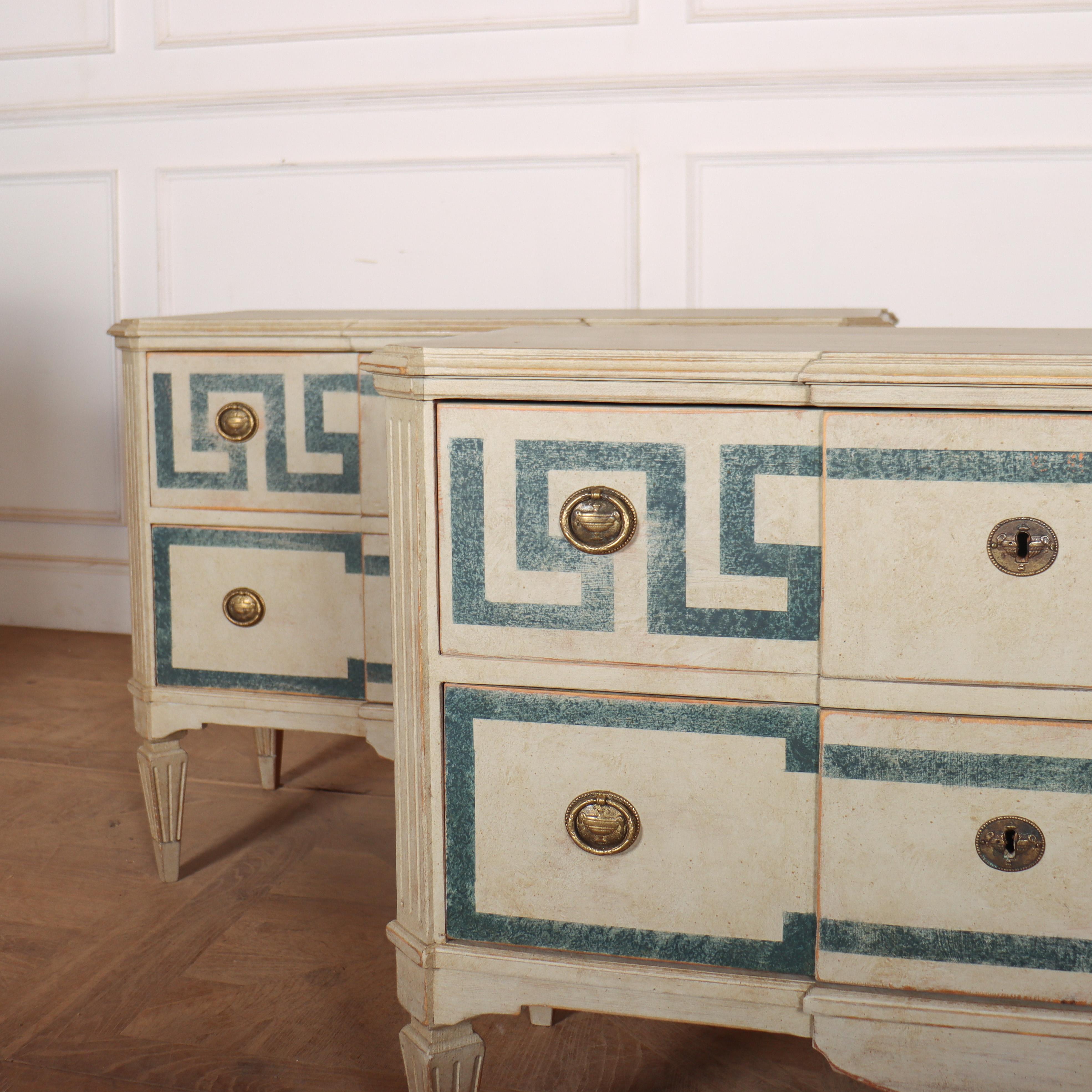 Pair of late 19th century Swedish pine commodes with Greek key decoration. 1890.

Code: 8664

Dimensions:
W: 39.5