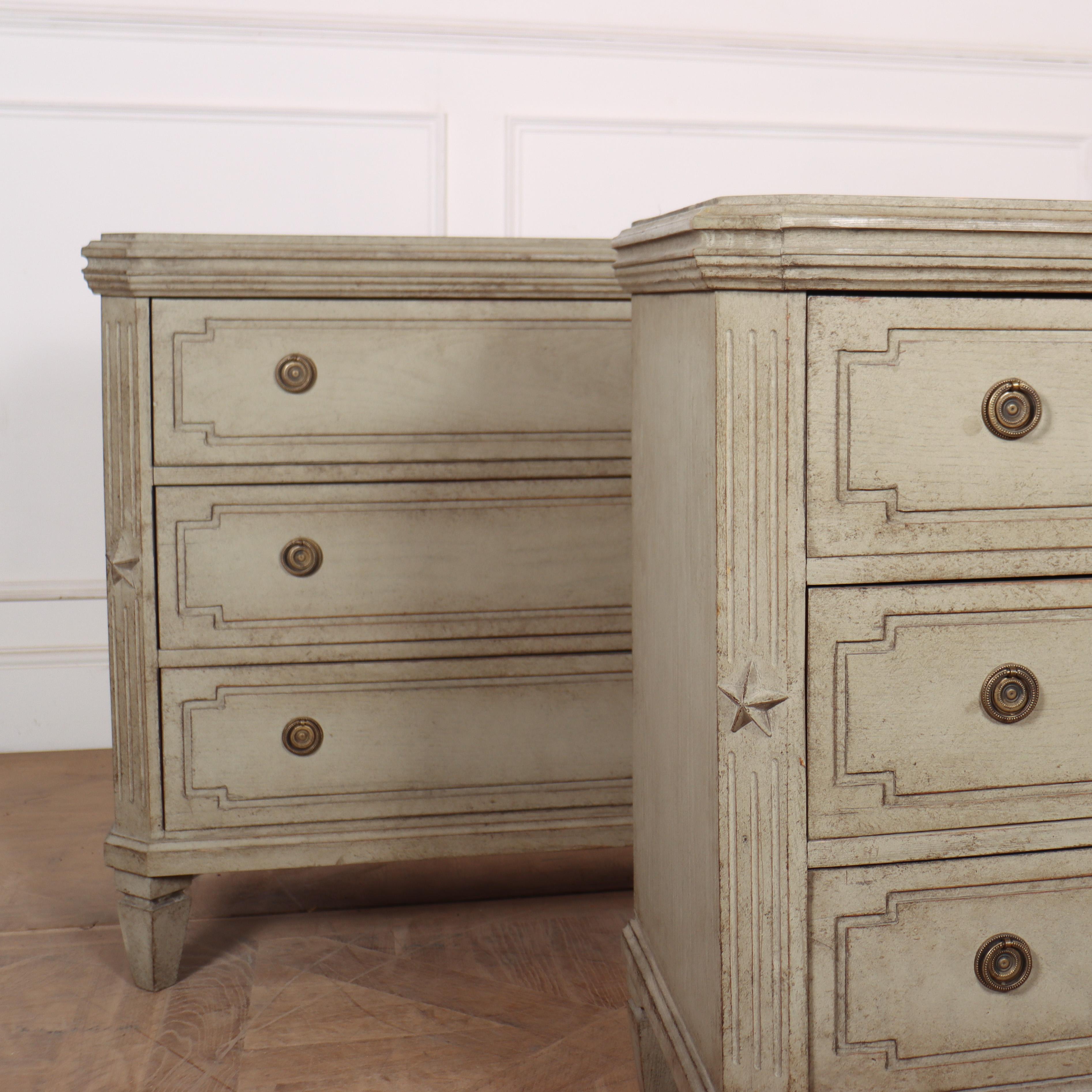 19th Century Pair of Swedish Painted Commodes