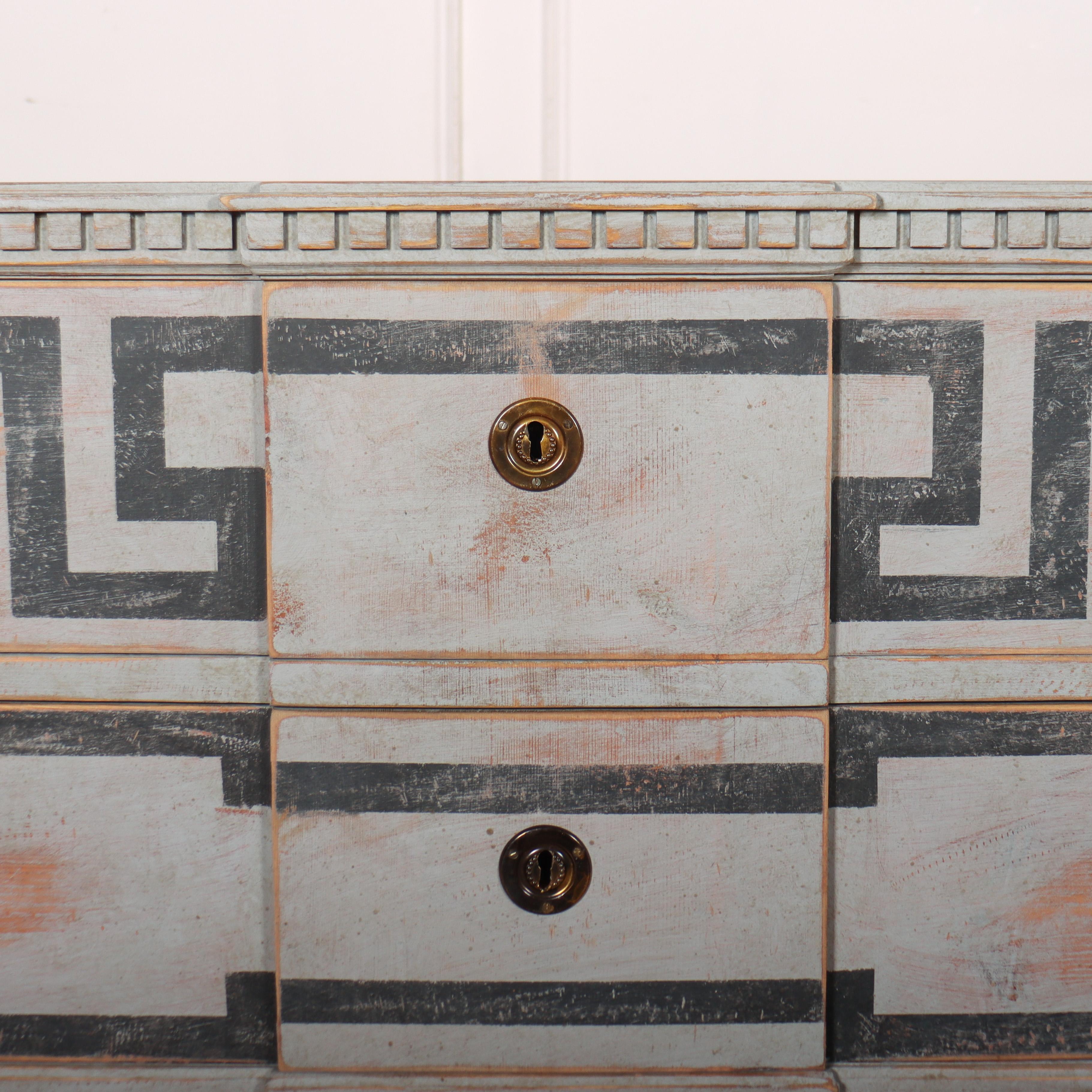 19th Century Pair of Swedish Painted Commodes