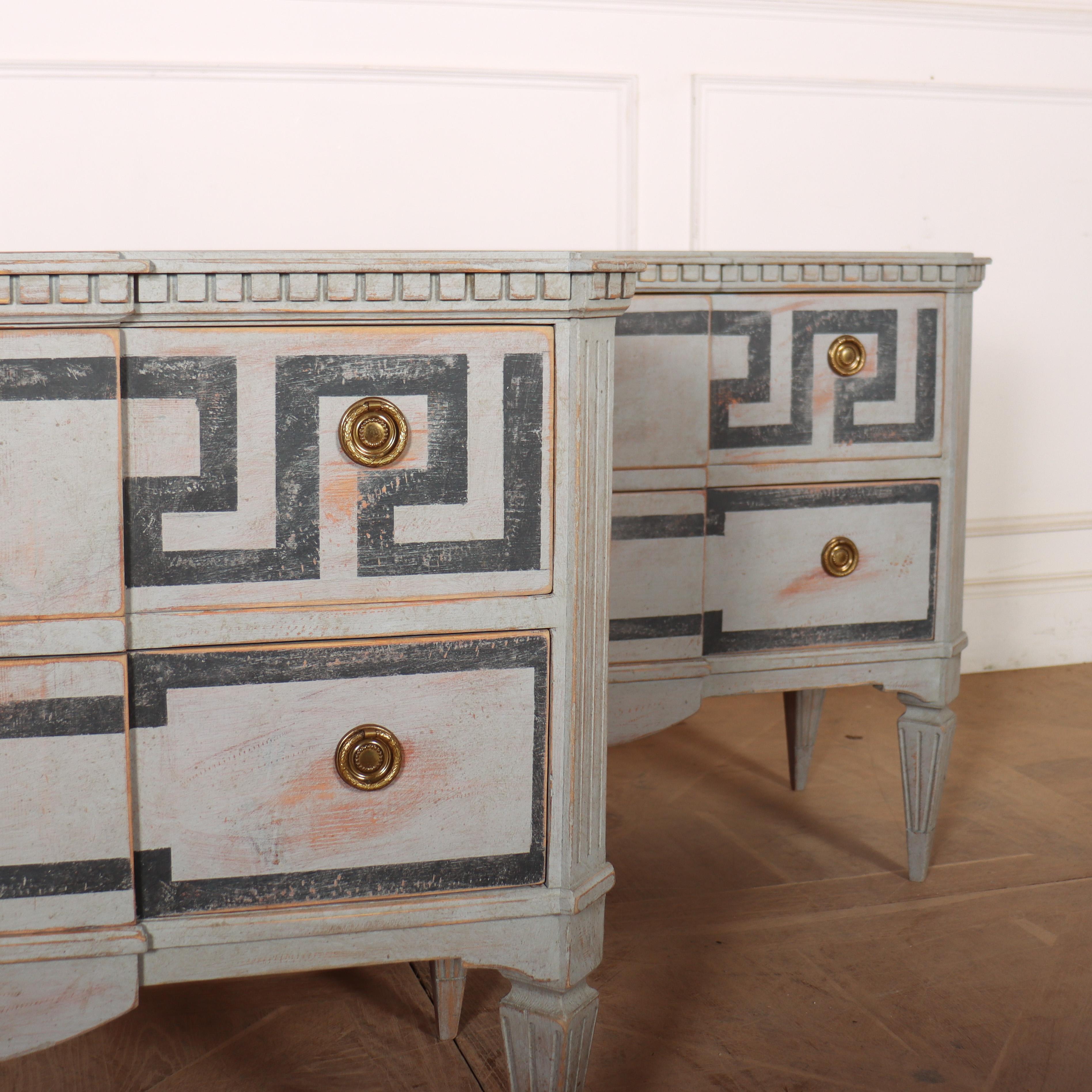 Pine Pair of Swedish Painted Commodes