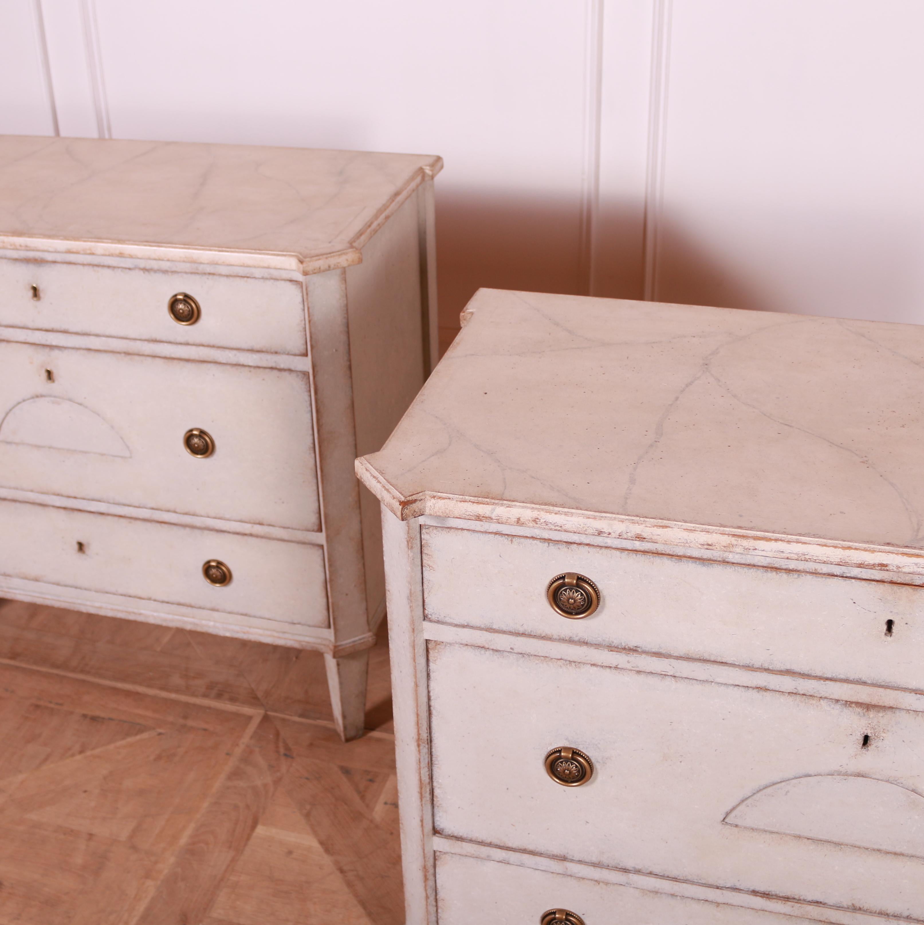 Pair of Swedish Painted Commodes 1