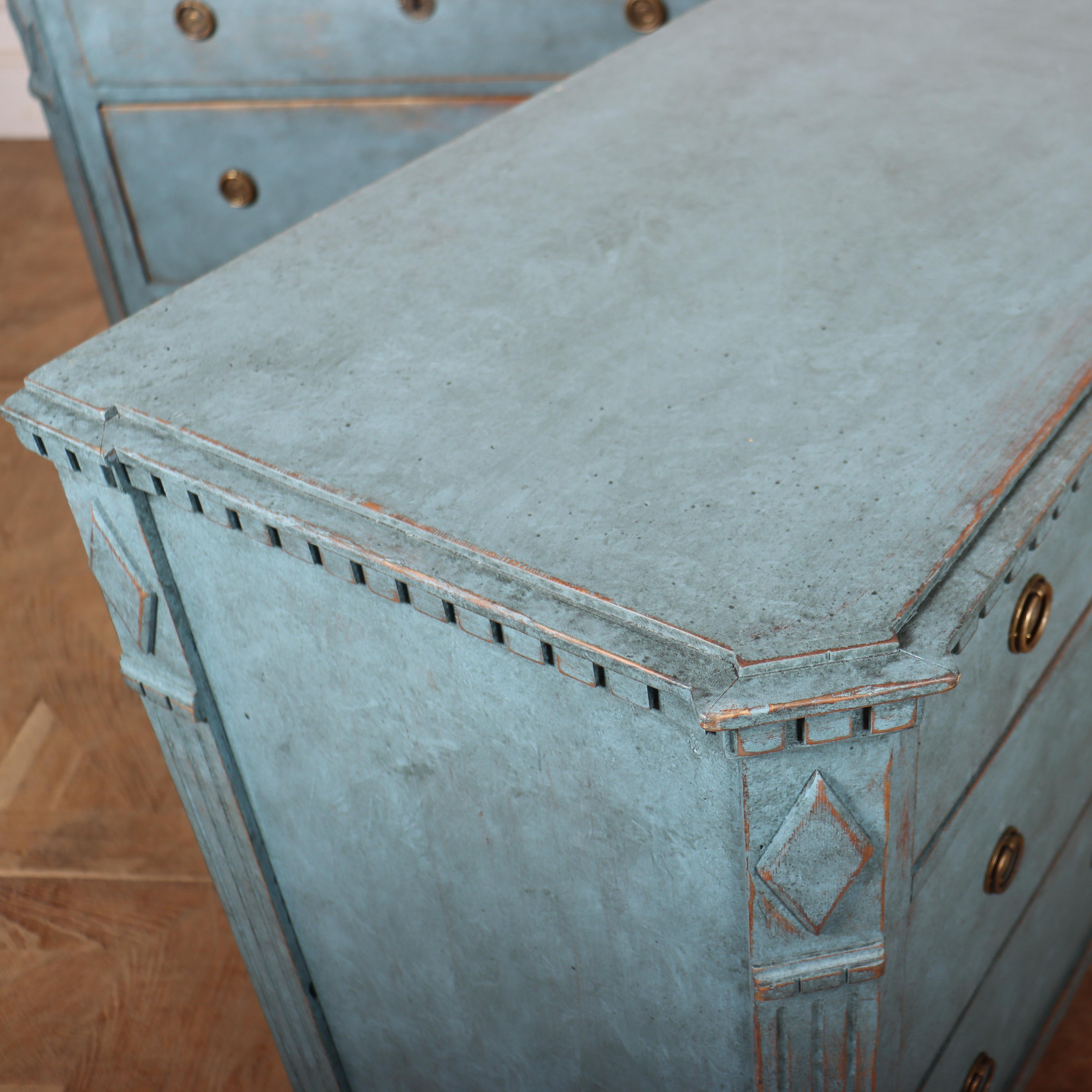 Pair of Swedish Painted Commodes 4
