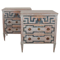 Pair of Swedish Painted Commodes