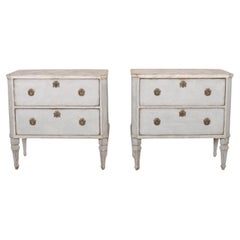 Antique Pair of Swedish Painted Commodes