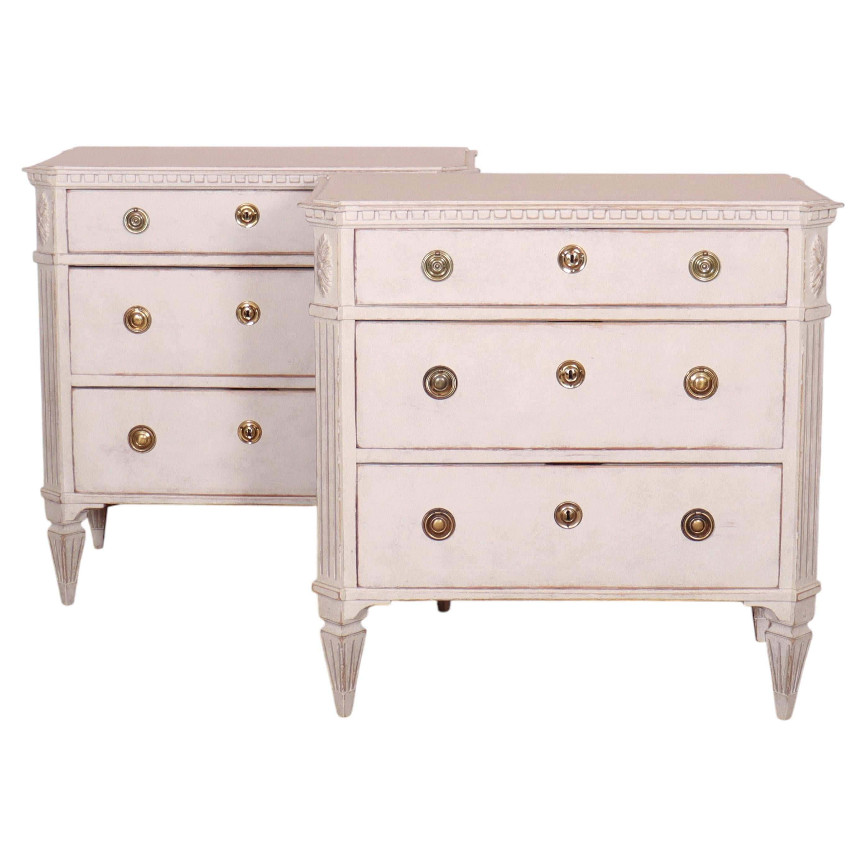 Pair of Swedish Painted Commodes