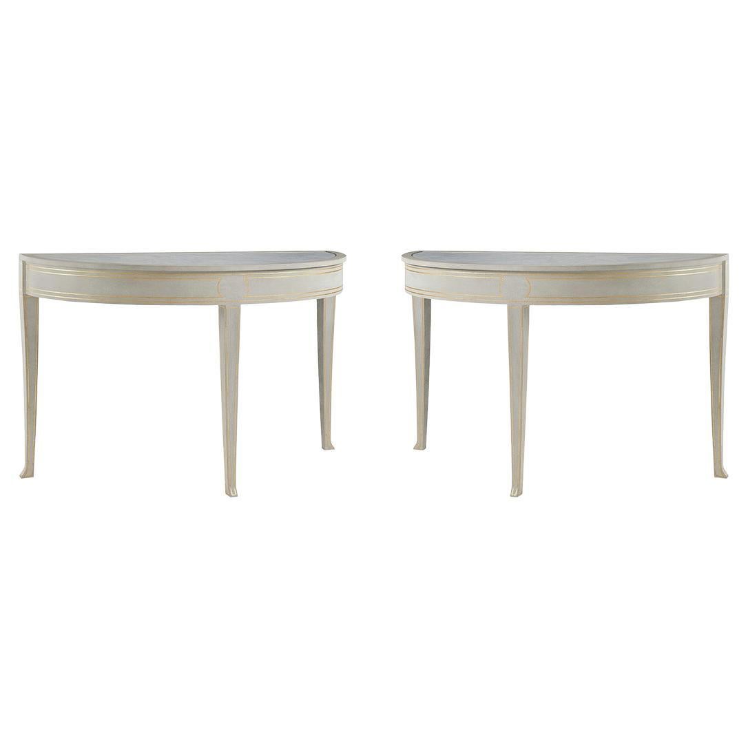 Pair of Swedish Painted Console Tables For Sale