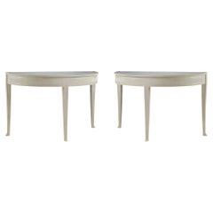 Paire de tables consoles suédoises peintes