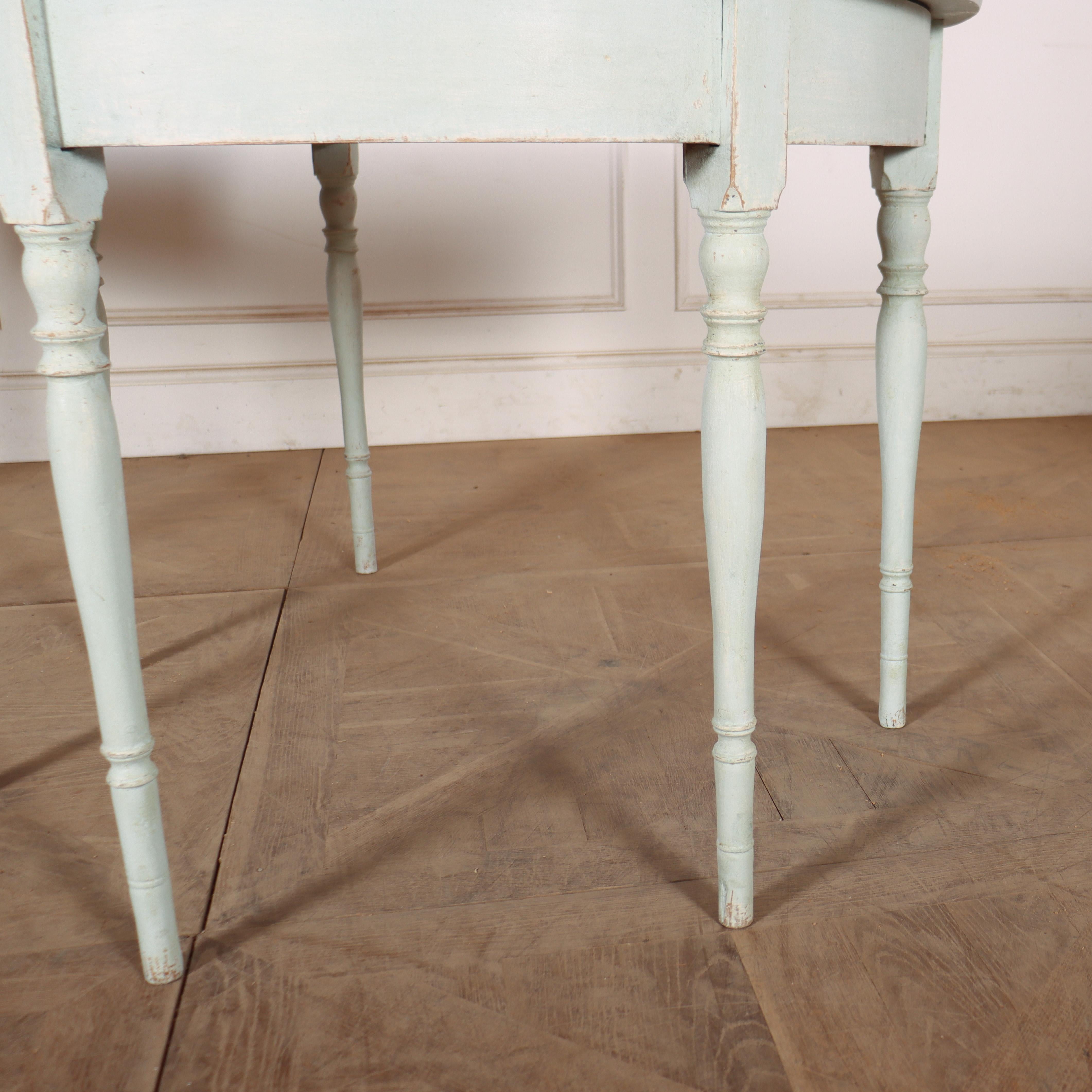 Pair of Swedish Painted Demi-lune Console Tables For Sale 2