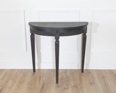 Swedish Black Painted Demi-Lune Console, ca. 1880