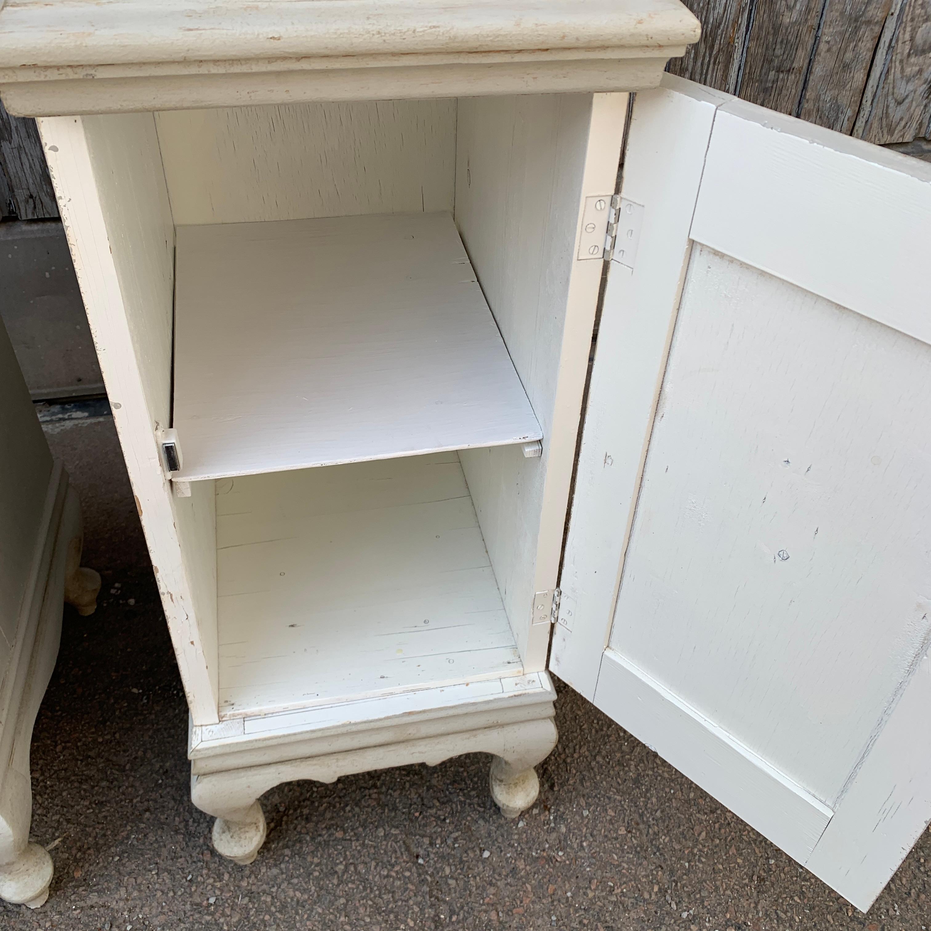 Pair of Swedish Painted Rococo Style Nightstands, Circa 1930's For Sale 6