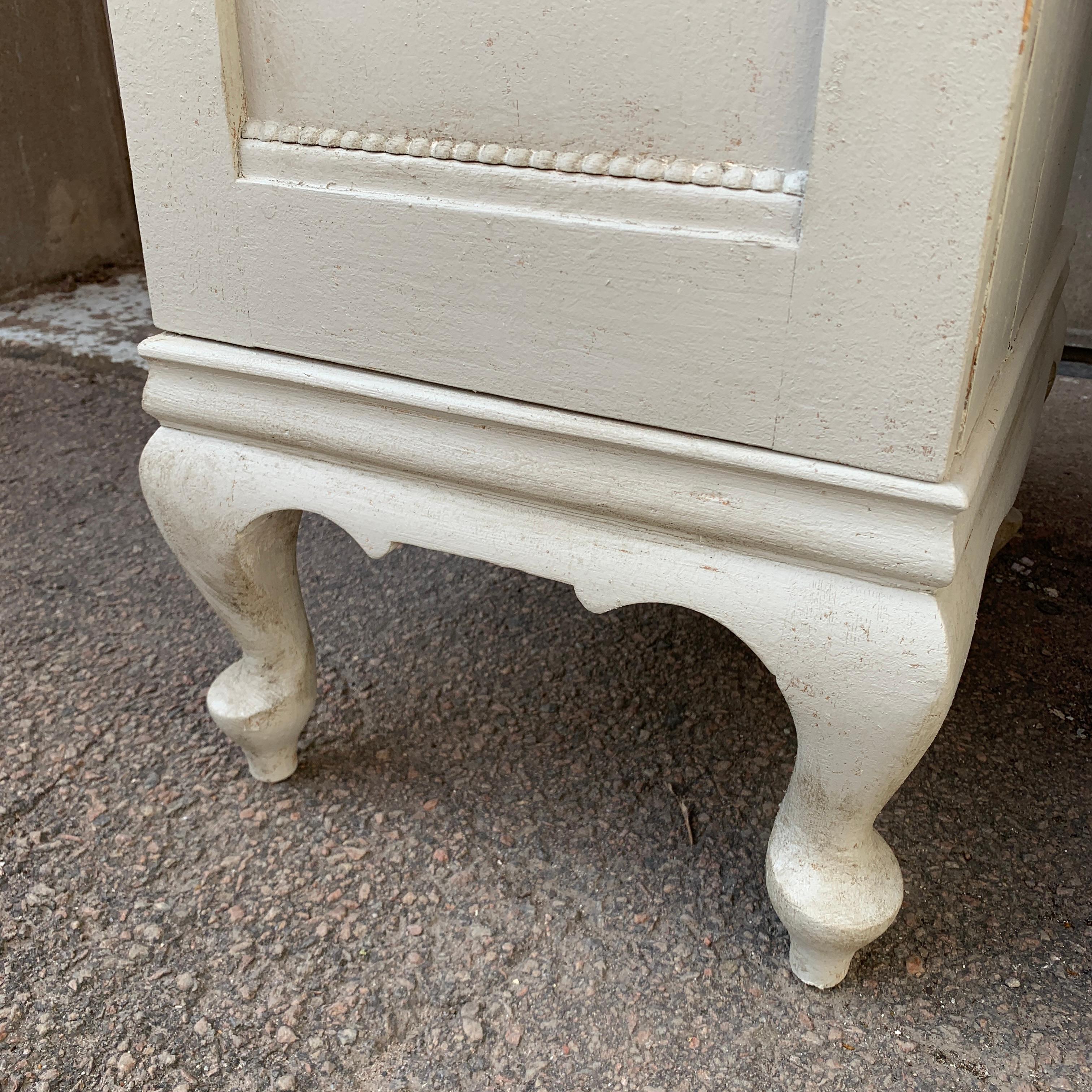 Pair of Swedish Painted Rococo Style Nightstands, Circa 1930's For Sale 8
