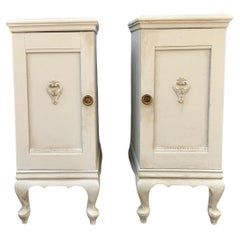 Pair of Swedish Painted Rococo Style Nightstands, Circa 1930's
