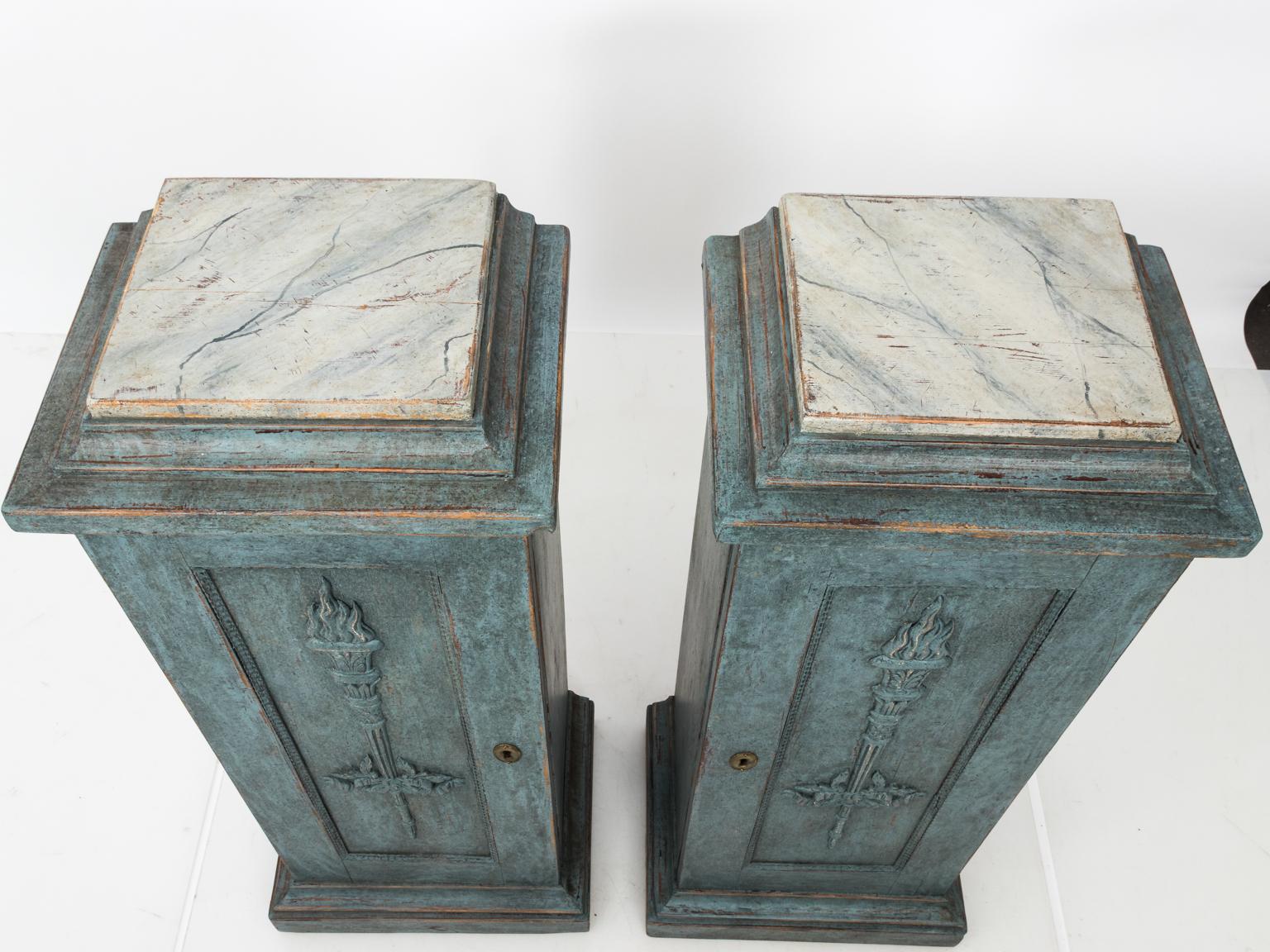 Pair of Swedish Pedestal Cabinets For Sale 5