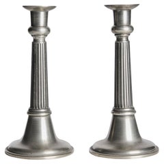 Pair of Swedish Pewter Candlesticks “Lassimari” by Härryda Ädelmetallsmide, 1930