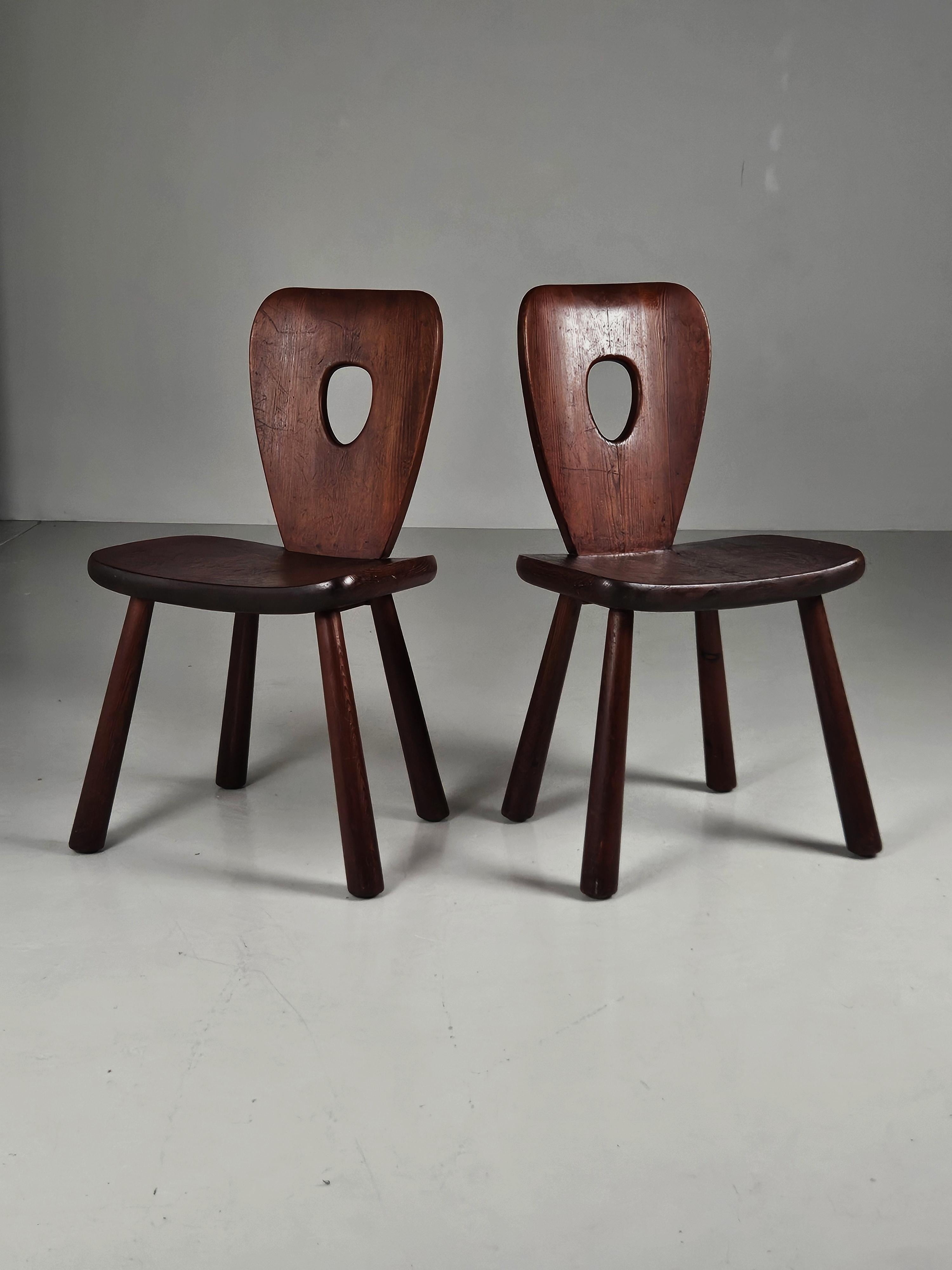 Pair of Swedish pine chairs by Bo Fjaestad for Arvika Konsthantverk, 1930s 7