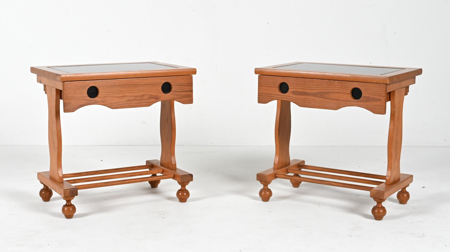 Scandinavian Modern Pair of Swedish Pine Nightstands or End Tables, c. 1980's  For Sale